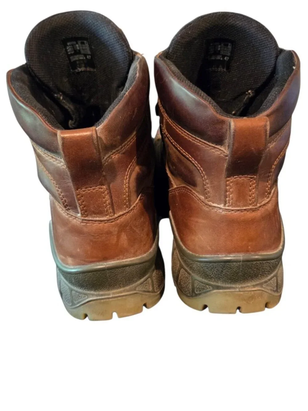 ECCO Track 25 Mid/High Brown Leather Hiking Boots Moc GTX Men's 47 US 13 - 13.5